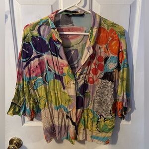 Zara Colorful Abstract Women's Blouse